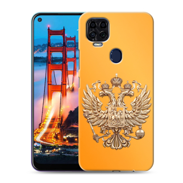 Силиконовый чехол на ZTE Blade V2020 с принтом Герб Флаг России