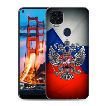 Силиконовый чехол на ZTE Blade V2020 с принтом Флаг России