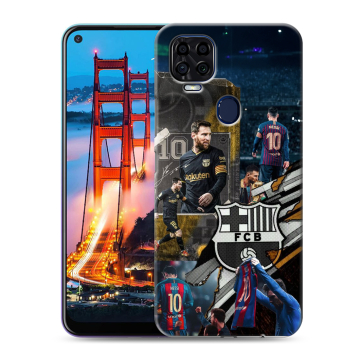 Силиконовый чехол на ZTE Blade V2020 с принтом Messi Barcelona