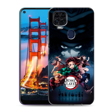 Силиконовый чехол на ZTE Blade V2020 с принтом Demon Slayer Клинок рассекающий демонов