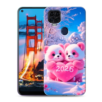 Силиконовый чехол на ZTE Blade V2020 с принтом Новый год