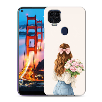 Силиконовый чехол на ZTE Blade V2020 с принтом женский