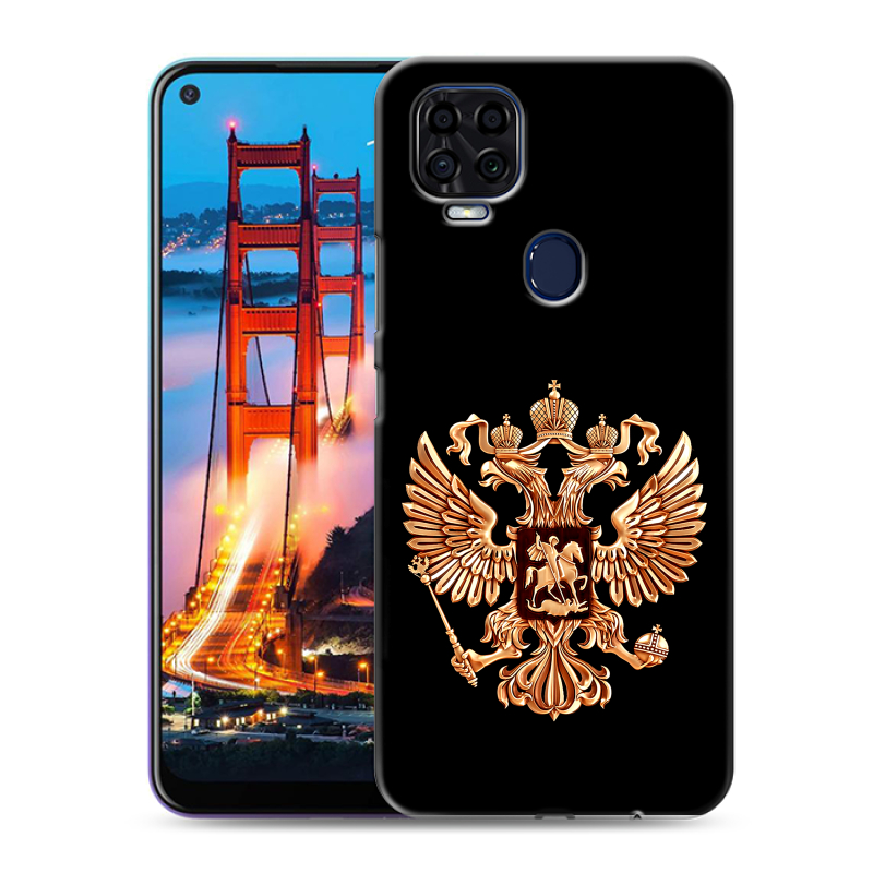 Силиконовый чехол на ZTE Blade V2020 с принтом Герб России золотой Силиконовый чехол на ZTE Blade V2020 с принтом Герб России золотой