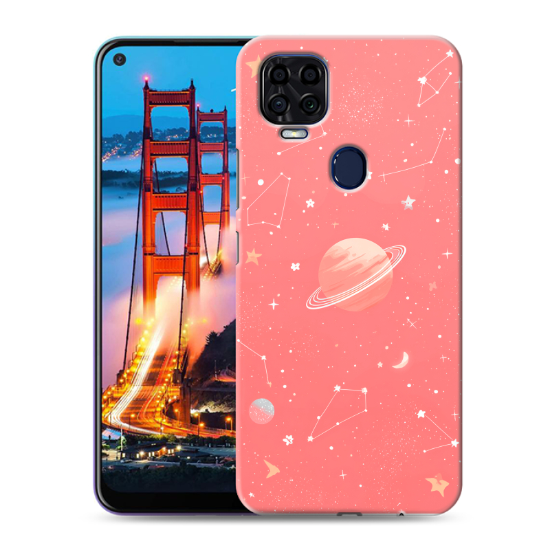 Силиконовый чехол на ZTE Blade V2020 с принтом Розовый космос Силиконовый чехол на ZTE Blade V2020 с принтом Розовый космос
