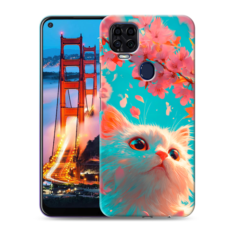 Силиконовый чехол на ZTE Blade V2020 с принтом Красивый кот Силиконовый чехол на ZTE Blade V2020 с принтом Красивый кот