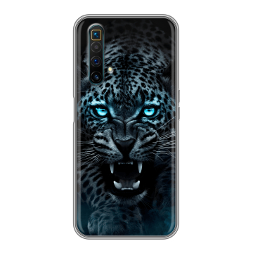 Силиконовый чехол на Realme X3 SuperZoom с принтом Темный леопард Силиконовый чехол на Realme X3 SuperZoom с принтом Темный леопард