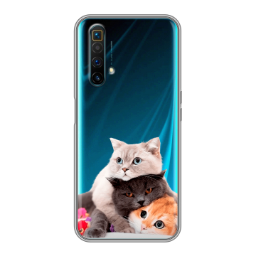 Силиконовый чехол на Realme X3 SuperZoom с принтом Кошки Силиконовый чехол на Realme X3 SuperZoom с принтом Кошки