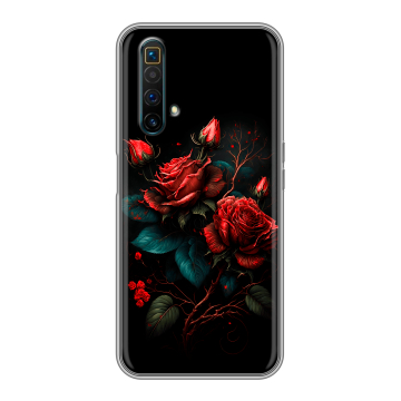 Силиконовый чехол на Realme X3 SuperZoom с принтом Розы красные Силиконовый чехол на Realme X3 SuperZoom с принтом Розы красные