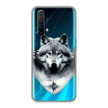 Силиконовый чехол на Realme X3 SuperZoom с принтом Волк в лесу