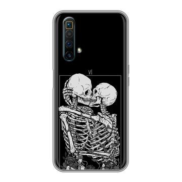 Силиконовый чехол на Realme X3 SuperZoom с принтом Поцелуй скелетов