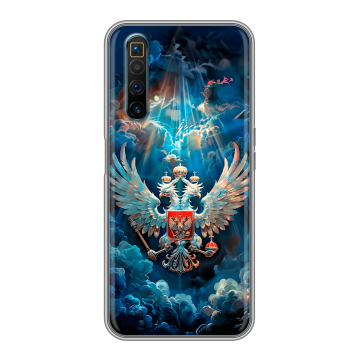 Силиконовый чехол на Realme X3 SuperZoom с принтом Герб флаг России