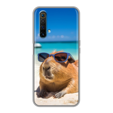 Силиконовый чехол на Realme X3 SuperZoom с принтом Капибара Силиконовый чехол на Realme X3 SuperZoom с принтом Капибара
