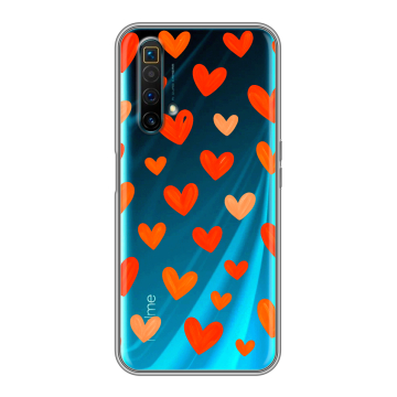 Силиконовый чехол на Realme X3 SuperZoom с принтом Сердечки