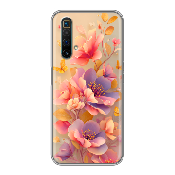 Силиконовый чехол на Realme X3 SuperZoom с принтом Цветы и бабочки