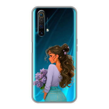 Силиконовый чехол на Realme X3 SuperZoom с принтом девушка цветы