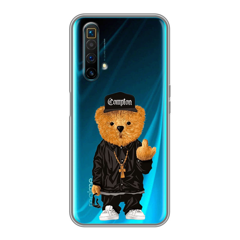 Силиконовый противоударный чехол на Realme X3 SuperZoom с принтом Мишка Силиконовый противоударный чехол на Realme X3 SuperZoom с принтом Мишка