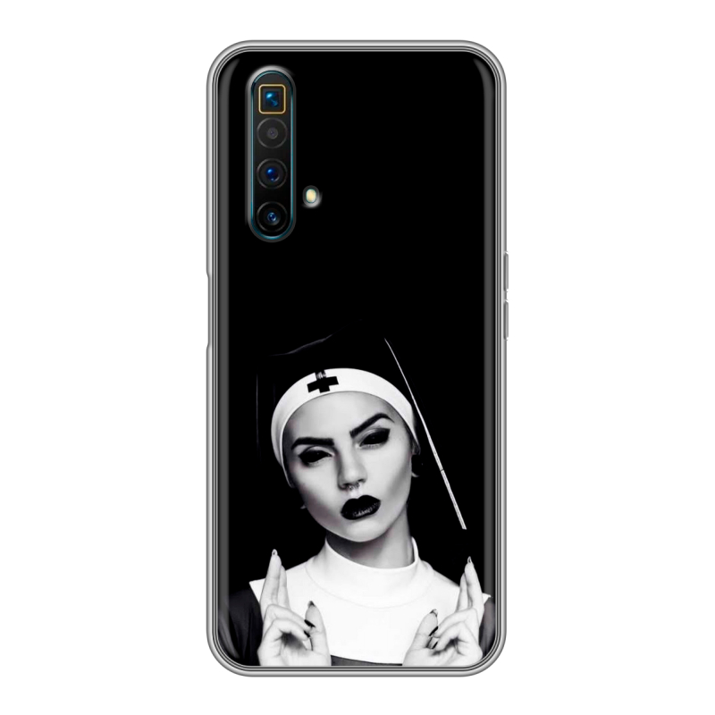 Силиконовый чехол на Realme X3 SuperZoom с принтом монашка Силиконовый чехол на Realme X3 SuperZoom с принтом монашка