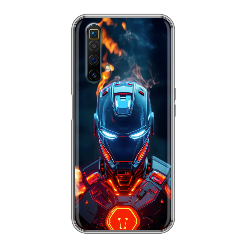 Силиконовый противоударный чехол на Realme X3 SuperZoom с принтом IronMan Железный человек Силиконовый противоударный чехол на Realme X3 SuperZoom с принтом IronMan Железный человек