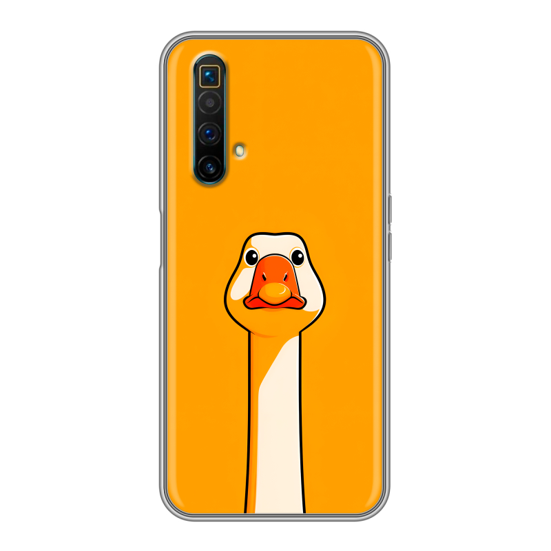 Силиконовый противоударный чехол на Realme X3 SuperZoom с принтом Смешная утка Силиконовый противоударный чехол на Realme X3 SuperZoom с принтом Смешная утка