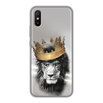 Силиконовый чехол на Xiaomi RedMi 9A с принтом Лев с короной Силиконовый чехол на Xiaomi RedMi 9A с принтом Лев с короной