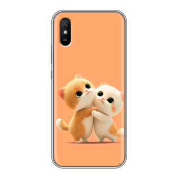 Силиконовый чехол на Xiaomi RedMi 9A с принтом Милые котики Силиконовый чехол на Xiaomi RedMi 9A с принтом Милые котики