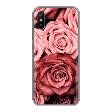 Силиконовый чехол на Xiaomi RedMi 9A с принтом Цветы розы Силиконовый чехол на Xiaomi RedMi 9A с принтом Цветы розы