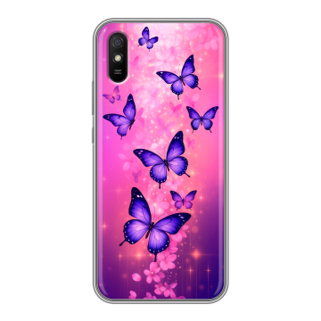 Силиконовый чехол на Xiaomi RedMi 9A с принтом Бабочки Силиконовый чехол на Xiaomi RedMi 9A с принтом Бабочки