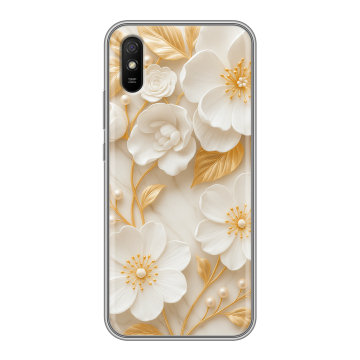 Силиконовый чехол на Xiaomi RedMi 9A с принтом Цветы Силиконовый чехол на Xiaomi RedMi 9A с принтом Цветы