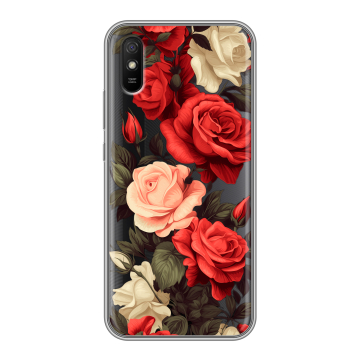 Силиконовый чехол на Xiaomi RedMi 9A с принтом Розы Силиконовый чехол на Xiaomi RedMi 9A с принтом Розы
