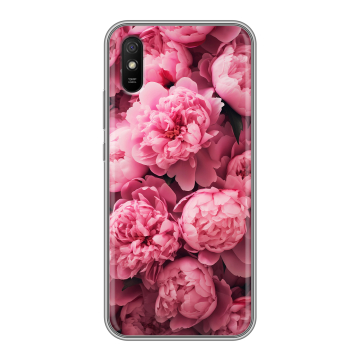 Силиконовый чехол на Xiaomi RedMi 9A с принтом цветы пионы Силиконовый чехол на Xiaomi RedMi 9A с принтом цветы пионы