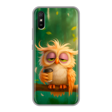 Силиконовый чехол на Xiaomi RedMi 9A с принтом сова Силиконовый чехол на Xiaomi RedMi 9A с принтом сова