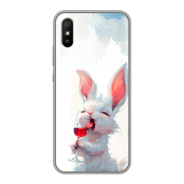 Силиконовый чехол на Xiaomi RedMi 9A с принтом кролик зайчик Силиконовый чехол на Xiaomi RedMi 9A с принтом кролик зайчик
