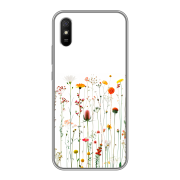 Силиконовый чехол на Xiaomi RedMi 9A с принтом цветы Силиконовый чехол на Xiaomi RedMi 9A с принтом цветы