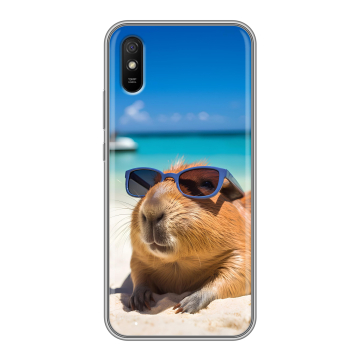 Силиконовый чехол на Xiaomi RedMi 9A с принтом Капибара Силиконовый чехол на Xiaomi RedMi 9A с принтом Капибара