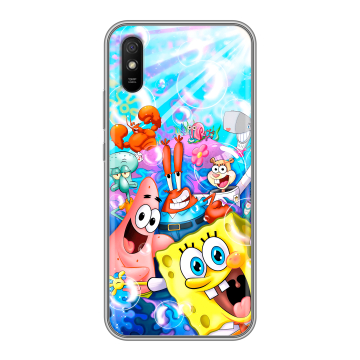 Силиконовый чехол на Xiaomi RedMi 9A с принтом спанчбоб спанч боб Силиконовый чехол на Xiaomi RedMi 9A с принтом спанчбоб спанч боб