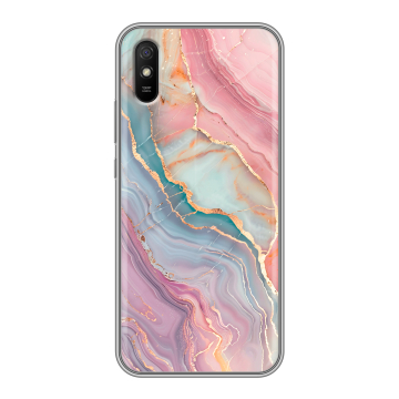 Силиконовый чехол на Xiaomi RedMi 9A с принтом розовый мрамор Силиконовый чехол на Xiaomi RedMi 9A с принтом розовый мрамор