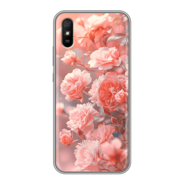 Силиконовый чехол на Xiaomi RedMi 9A с принтом Розы цветы Силиконовый чехол на Xiaomi RedMi 9A с принтом Розы цветы