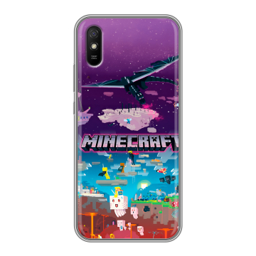 Силиконовый чехол на Xiaomi RedMi 9A с принтом Майнкрафт Minecraft Силиконовый чехол на Xiaomi RedMi 9A с принтом Майнкрафт Minecraft