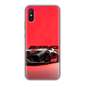 Силиконовый чехол на Xiaomi RedMi 9A с принтом Мерседес Mercedes AMG Силиконовый чехол на Xiaomi RedMi 9A с принтом Мерседес Mercedes AMG