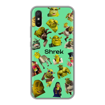 Силиконовый чехол на Xiaomi RedMi 9A с принтом Шрек Shrek Силиконовый чехол на Xiaomi RedMi 9A с принтом Шрек Shrek