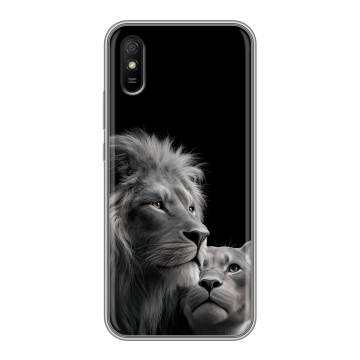 Силиконовый чехол на Xiaomi RedMi 9A с принтом Лев кошки Силиконовый чехол на Xiaomi RedMi 9A с принтом Лев кошки