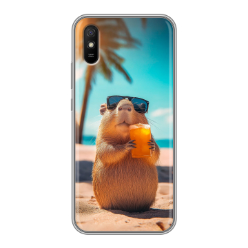 Силиконовый чехол на Xiaomi RedMi 9A с принтом Капибара Силиконовый чехол на Xiaomi RedMi 9A с принтом Капибара