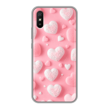 Силиконовый чехол на Xiaomi RedMi 9A с принтом Сердечки Силиконовый чехол на Xiaomi RedMi 9A с принтом Сердечки