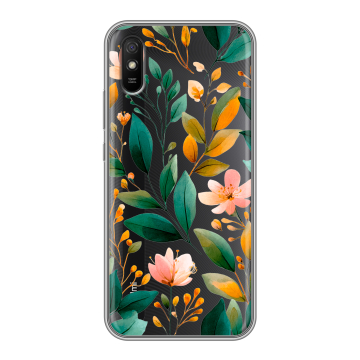 Силиконовый чехол на Xiaomi RedMi 9A с принтом Цветы паттерн