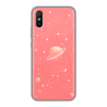 Силиконовый чехол на Xiaomi RedMi 9A с принтом Розовый космос