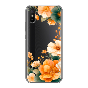 Силиконовый чехол на Xiaomi RedMi 9A с принтом Цветы принт