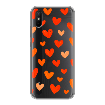 Силиконовый чехол на Xiaomi RedMi 9A с принтом Сердечки