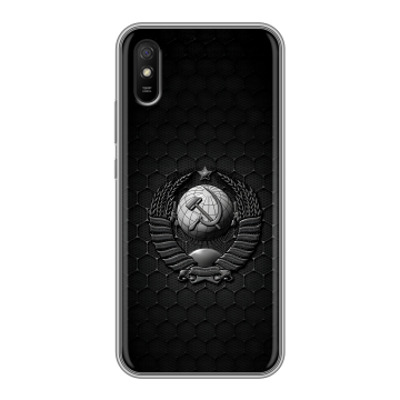 Силиконовый чехол на Xiaomi RedMi 9A с принтом Герб Флаг СССР Силиконовый чехол на Xiaomi RedMi 9A с принтом Герб Флаг СССР