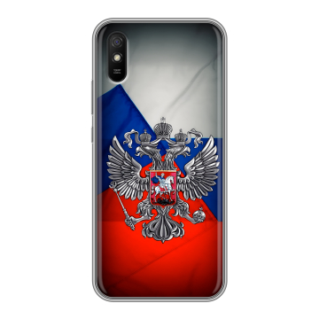 Силиконовый чехол на Xiaomi RedMi 9A с принтом Флаг России Силиконовый чехол на Xiaomi RedMi 9A с принтом Флаг России
