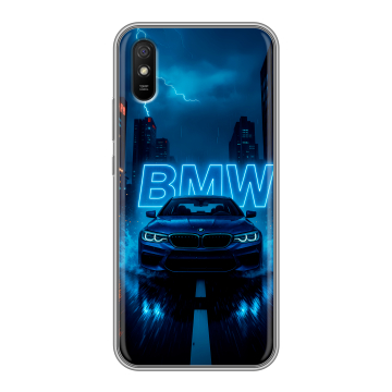 Силиконовый чехол на Xiaomi RedMi 9A с принтом BMW БМВ Силиконовый чехол на Xiaomi RedMi 9A с принтом BMW БМВ